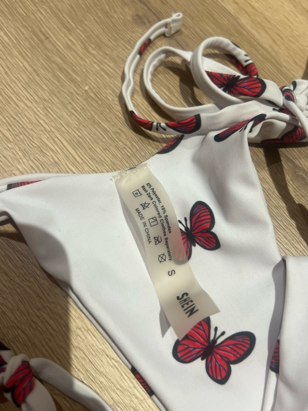 SHEIN White Bikini with Red Butterfly Print - Picture 2 of 3